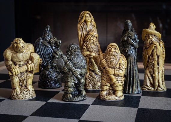 Unique Chess Set Fantasy Kingdoms Royal Colle...
