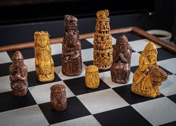 Gothic Medieval Chess Set – Hand-Colored, O...