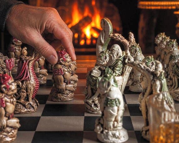 Unique Chess Set Fantasy Figures Collector Di...
