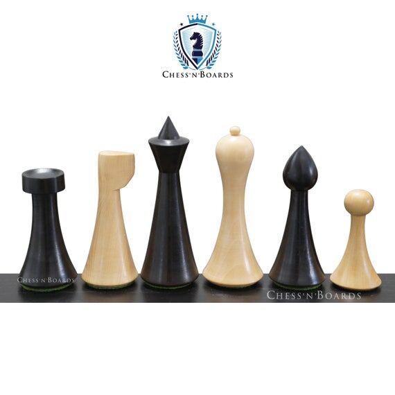 Hermann Ohme Chess Pieces: Ebonized Boxwood, ...