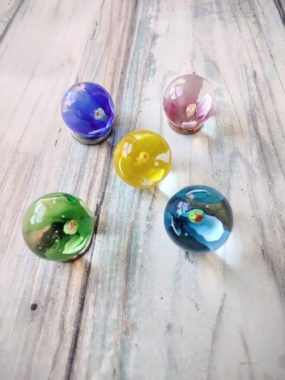 Hollyhock collector marbles, 22mm size flowe...