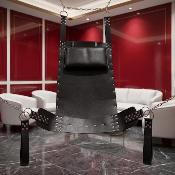 Handmade Leather BDSM Swing, Heavy Duty Sling...