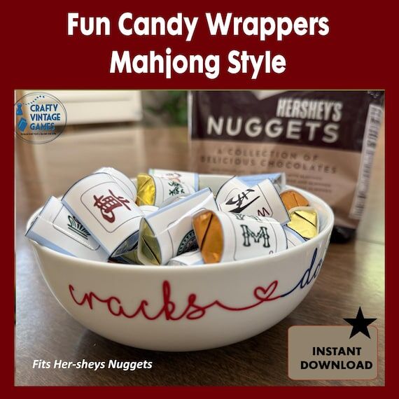 Mahjong Candy Wrappers, fits Hershey's Nugget...