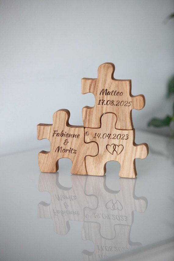 Personalized Family Puzzle from Solid Oak –...