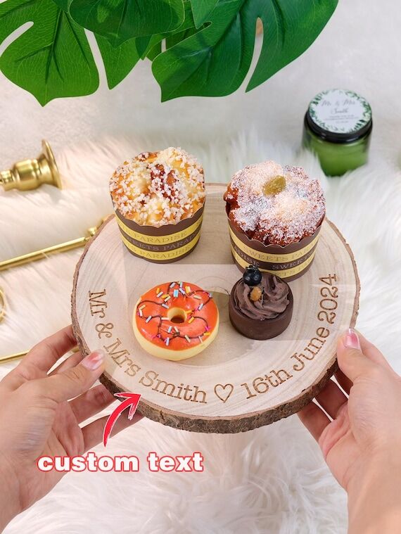 Personalized Engraved Wood Slice Wedding Cake...