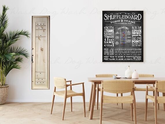 Shuffleboard Canvas Print Game Rules Print...