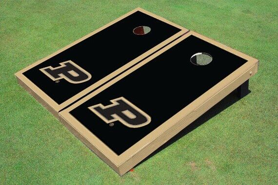 Cornhole Boards: Purdue Boilermakers Black Bo...