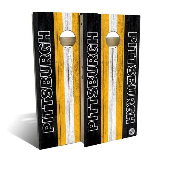 Cornhole Game Set: Pittsburgh Football Design...
