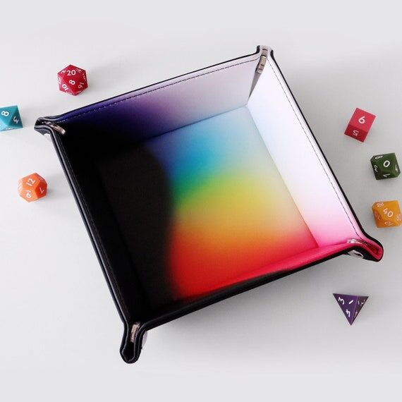 CMYK Rainbow Dice Tray - Dice Rolling Tray fo...