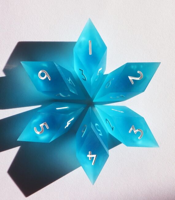 Sea Glass 6d6 set - handmade resin sharp edge...