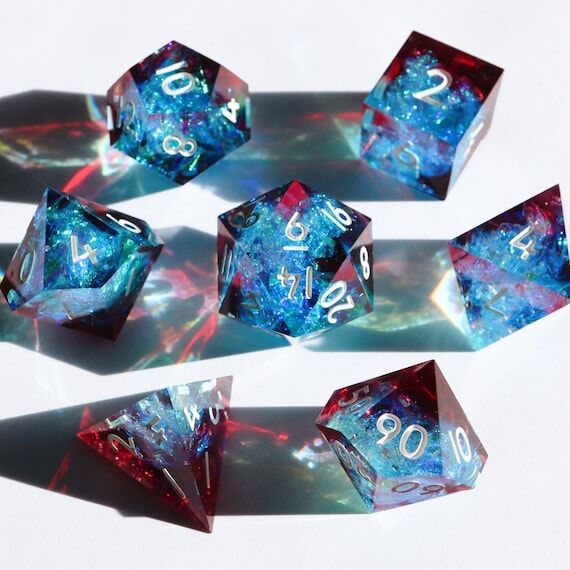 Bleeding Sapphires - holographic handmade res...