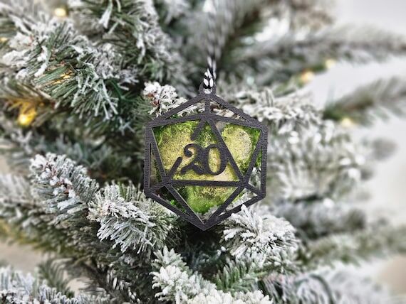 D20 | Ornament | Personalized Color | Black O...