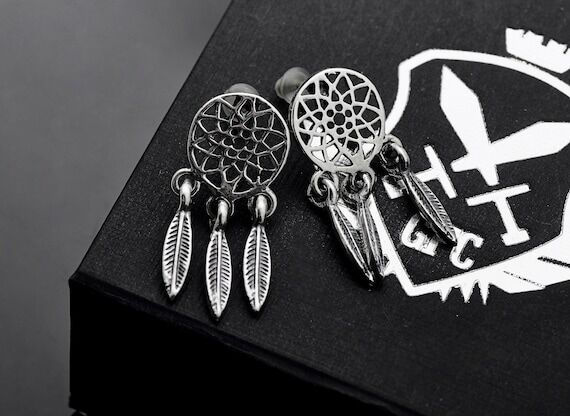 Silver Dreamcatcher Earrings: Minimalist Feat...