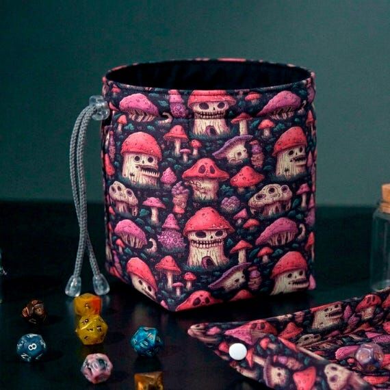 Mushroom dice bag tray for rpg lovers, unique...