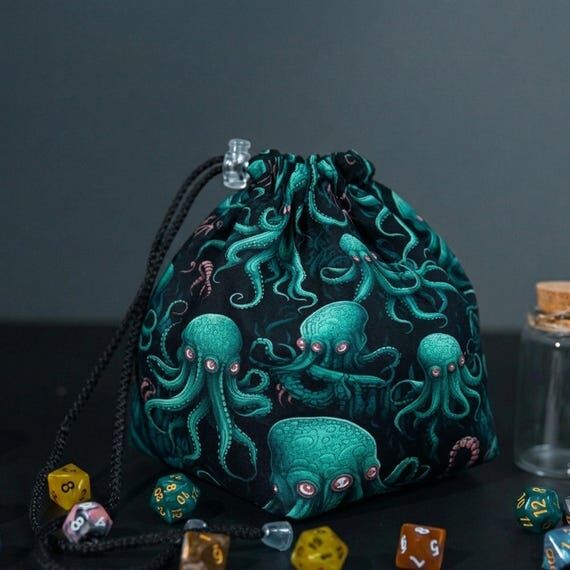 Cthulhu dice bag, gift for the tentacle lover...