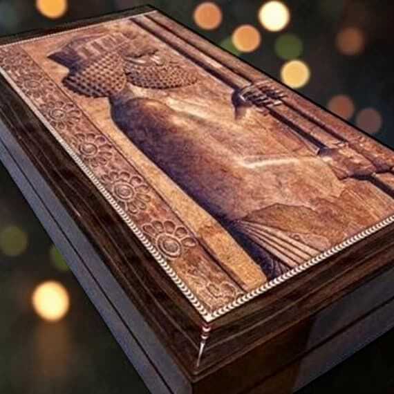 Antique Persian King Backgammon Set 20" ...