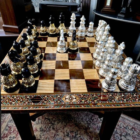 Luxury (No Social Media) Large Chess Set Handmade Solid Woode...
