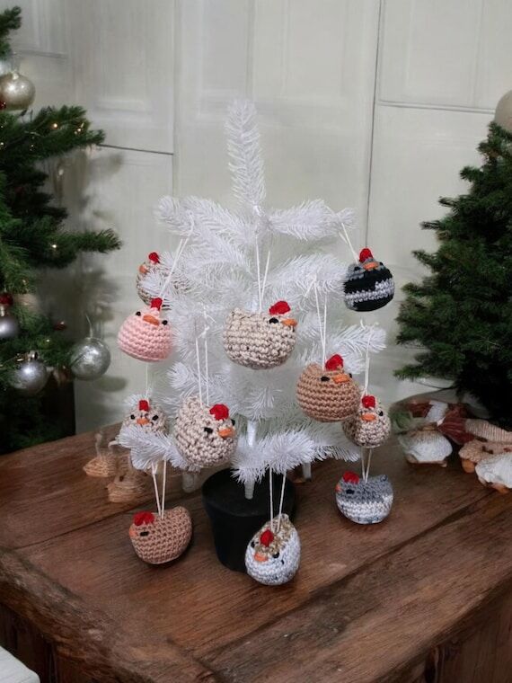 Crochet Chicken Ornament...