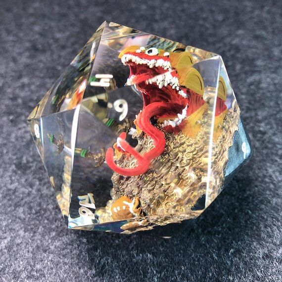 Handmade Resin Mimic Chest D20 Dice, DnD RPG ...