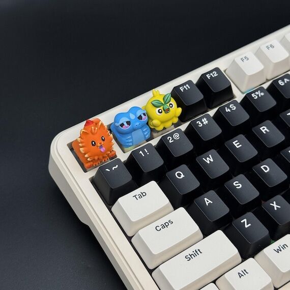 Starter Trio Keycap Set: Grass Bird, Fire Can...