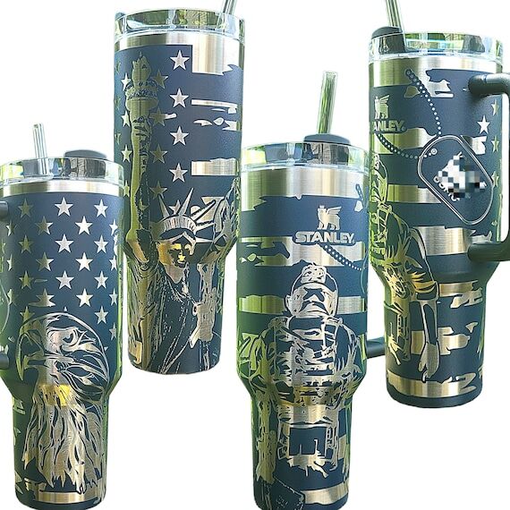 Patriot Liberty Tumbler, Military Engraved St...