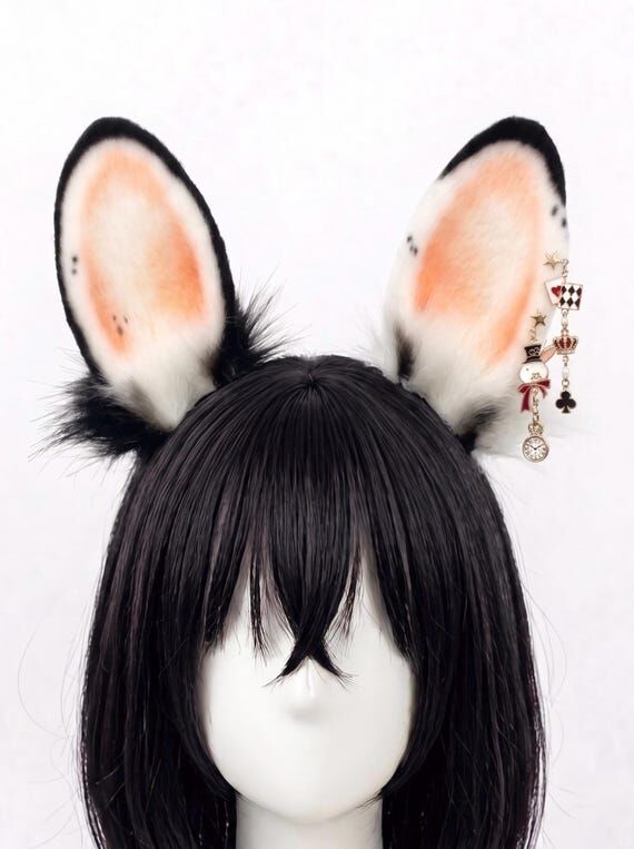 Handmade Alice’s White Rabbit Ears Headband...