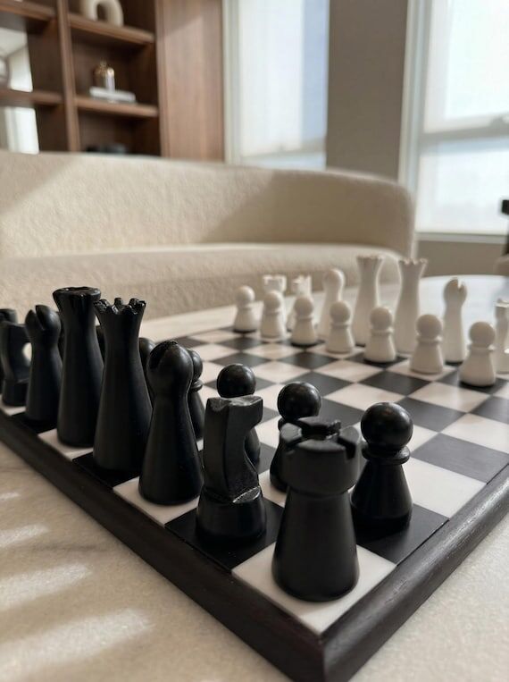 Modern Handmade Weighted Chess Set – Luxury...