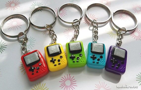 Handmade Polymer Clay Game Console Keychain -...