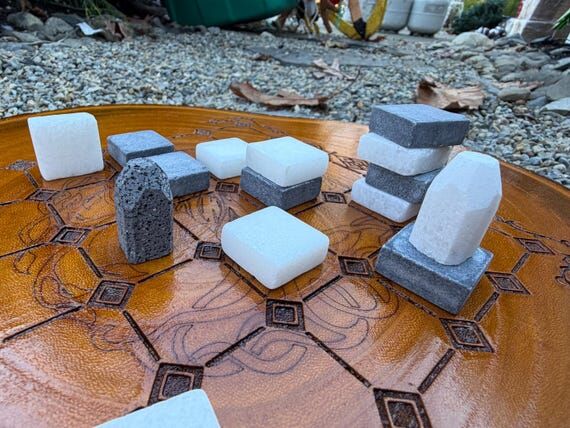 Handcrafted Tak Board Game: Pine Slate with E...