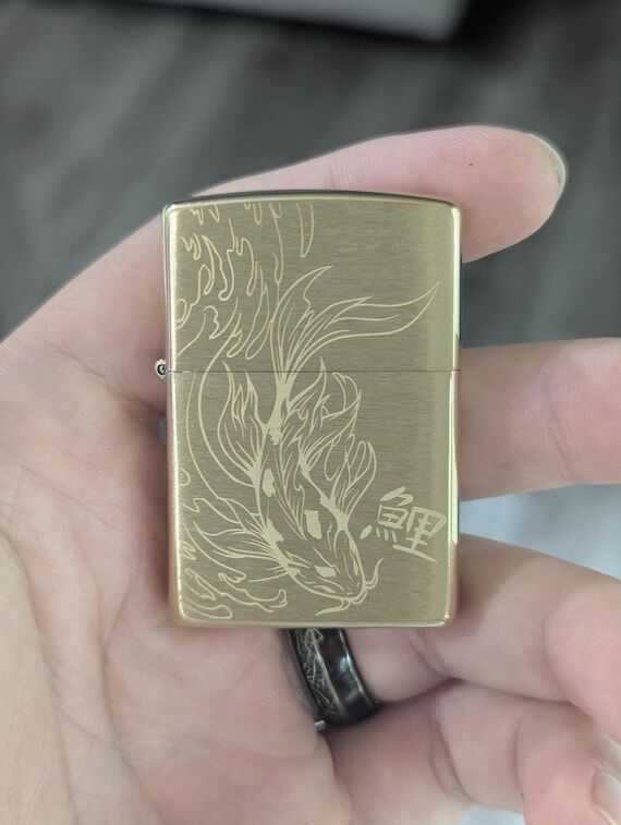 Koi Fish Wave Custom Zippo Lighter...