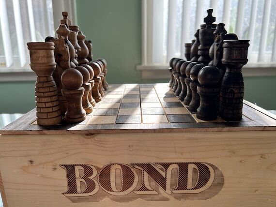 CHESS SET - Handmade from REPURPOSED Bond Vin...