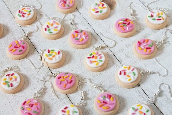 Sugar Cookie Earrings: Quirky Handmade Polyme...