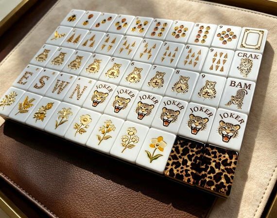 Luxury Leopard American Mahjong Set, 1.2'' 16...