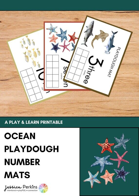 Ocean Playdough Number Mats | Marine & Math L...