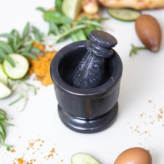 Marble Mortar and Pestle Set, Herb Spice Grin...