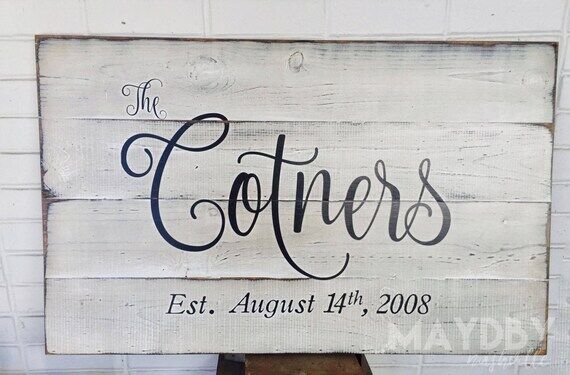 Rustic Pallet Wood Family Name Sign, Wedding ...