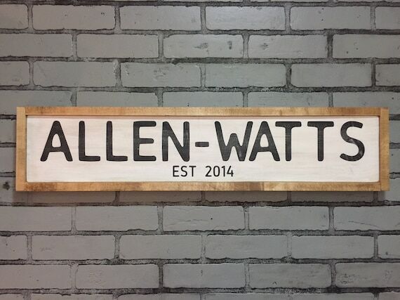 Custom Family Name Sign, Distressed White, Fa...