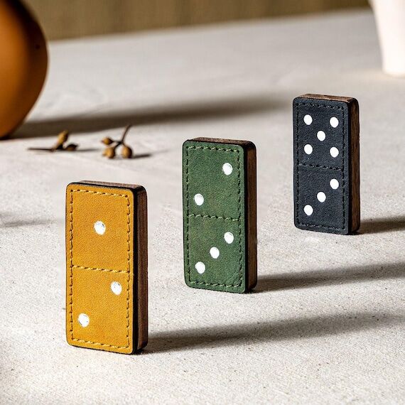 Personalized Leather Domino Set, Double 6 Cla...