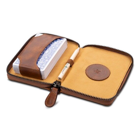 Melia Games Leather Playing Card Holder - Han...