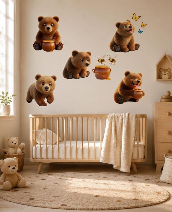 Benny Bear Fabric Wall Decals – Nursery, Ki...