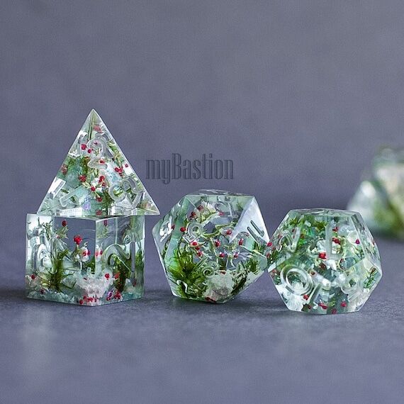 Handmade Christmas Dice Set, Winter Forest Re...