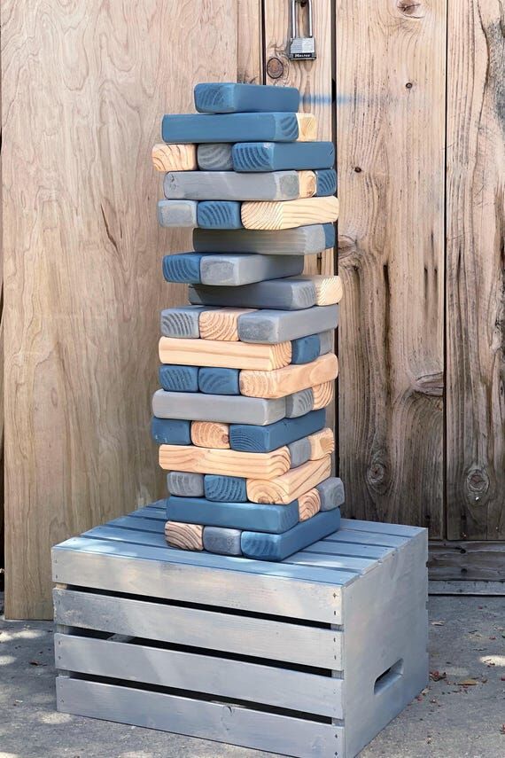 Giant Tumble Tower Game: 45 Wooden Blocks wit...
