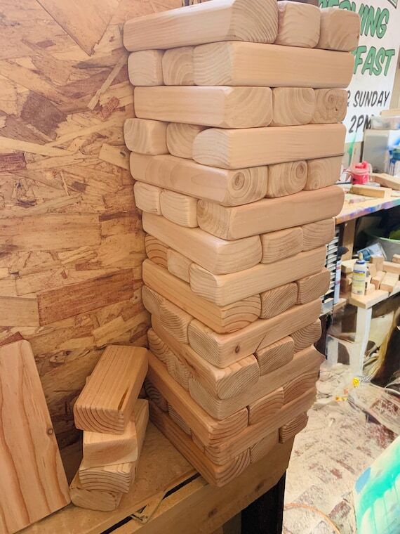 Giant Tumble Timber Tower Game, 45 Wood Stack...