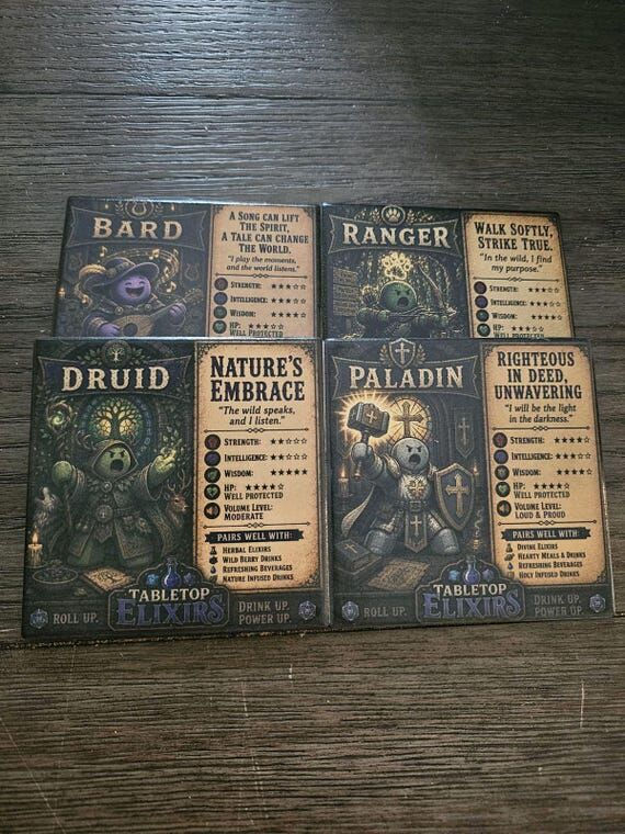 D&D Class Meeple Ceramic Coaster | Fantasy RP...