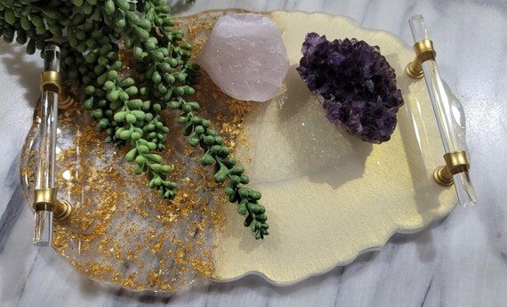 Handmade Duo color Golden Foil and Cream Shim...