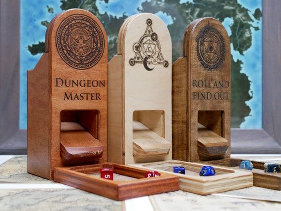DnD Dice Tower with dice tray, Personalized C...