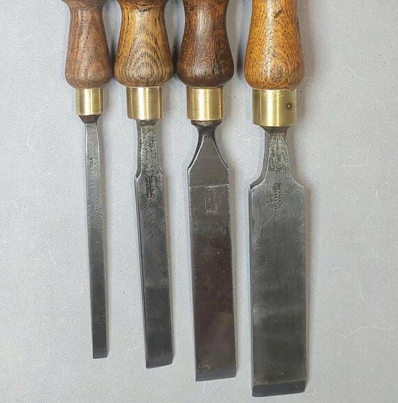 Hand-Forged Chisel Set Sheffield Steel (Refur...