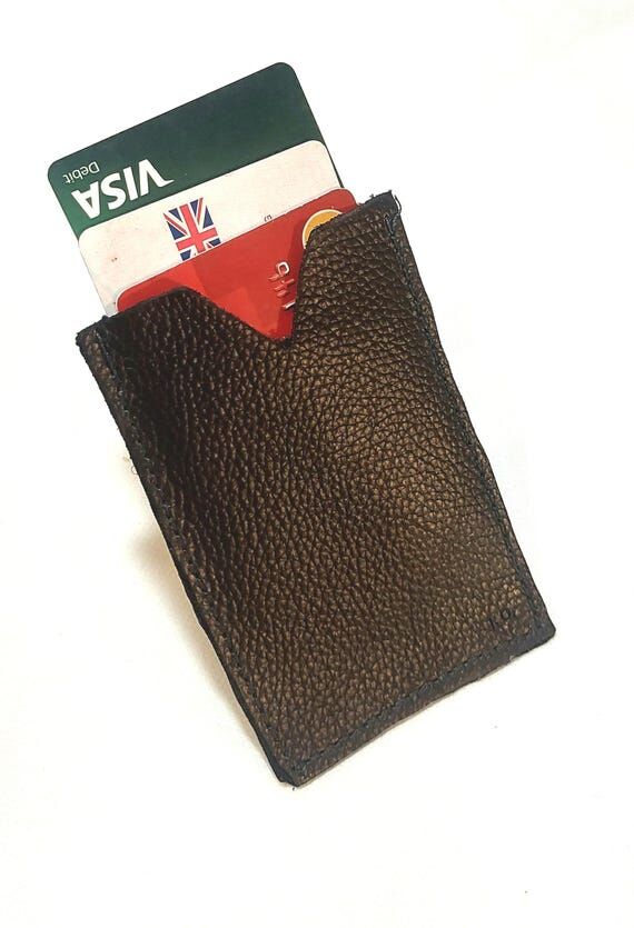 Custom Handmade Leather Card Holder Thin Mini...