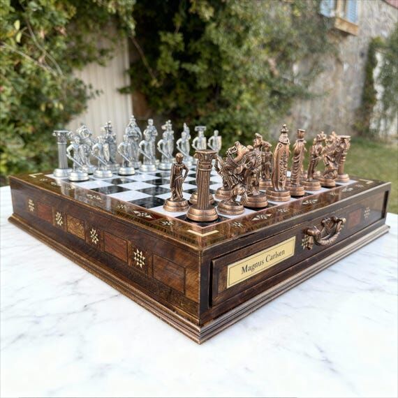 Luxury British Medieval Chess Set Handmade- 1...