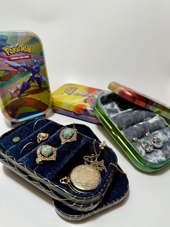 Pokémon Mini Tin Jewelry Box | Upcycled Velv...